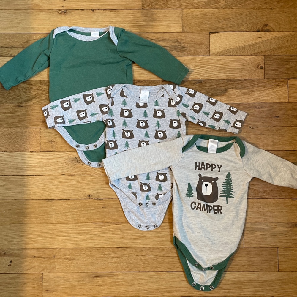 Baby Kiss 3-Pack Baby Bodysuit Infant Boys Baby Bodysuits 3-6 months 100% cotton